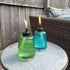 3-Pack 6-Inch TIKI Carnival Glass Tabletop Torches, Decorative Outdoor Tabletop TIKI Torches for Patio, Backyard
