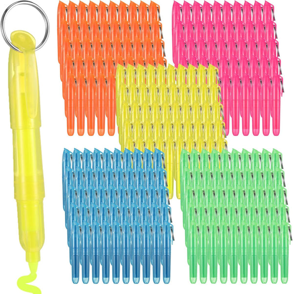 Kosiz 100 Pcs Mini Highlighters, Assorted Colors with Key Ring, Graduation Back To School Highlighter Markers for Nurses