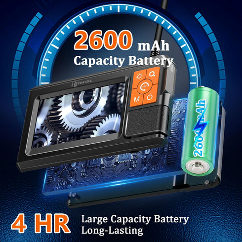Ferdiiz 4.3" Screen,1920P 8 Lights,16.4ft Light,IP67 Dual-Lens Borescope with Light, Endoscope Camera with Light