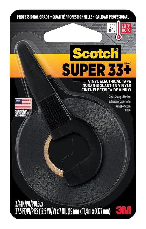 Scotch Super 33+ Vinyl Electrical Tape, 3/4-in by 450-in, 1-Roll with Dispenser