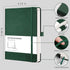 RETTACY Bullet Dotted Journal 2 Pack - A5 Dotted Grid Journal Notebook with 160 Numbered Pages per Pack, 120 GSM Acid-Free Paper, Leather Hardcover, Inner Pocket, 5.7'' × 8.3'' (Black & Dark Green)