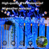 4 Pack 33ft 100 8 QITONG Solar Fairy Lights, Each LED Blue Christmas String Light Outdoor Waterproof, Modes Silver Wire