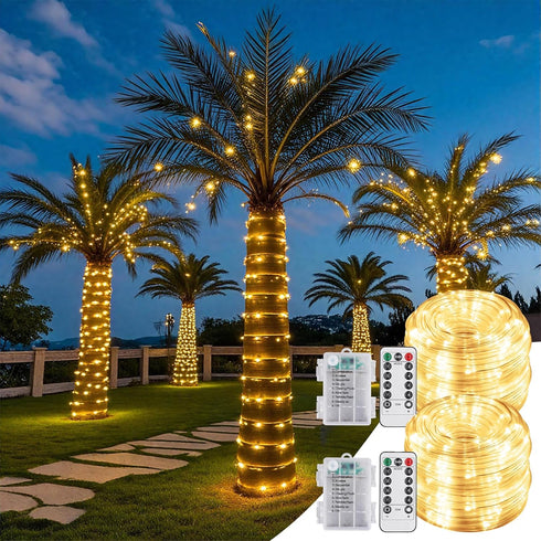 SFNDOU 2 Pack Battery Powered String Lights Waterproof with Remote Total 66ft 200LED