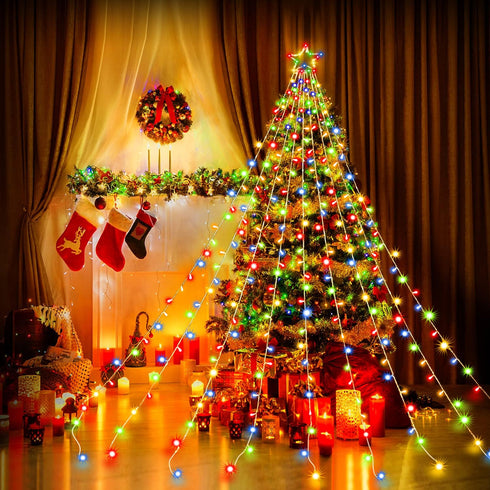320 8 12" PUHONG Christmas Lights, Decorations Star Lights, LED Christmas Tree Lights Outdoor, Outdoor String Lights