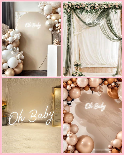 17.3 7.6inch, YALLOVE Oh Baby Neon Sign, X Cool White Neon Light, USB Powered Light-up, Adjustable Brightness, Neon
