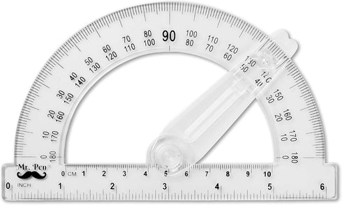 Mr. Pen Protractor, 6 Inches with Swing Arm, Pack of 3