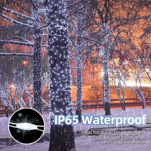 Solar String Lights Outdoor 2 Pack, 33FT 100LED Waterproof Fairy Lights for Wedding Party Garden Patio Christmas (Cool