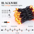 Lights(23 Feet,100 Count)-Incandescent woohaha Outdoor Halloween Orange Christmas Lights with Black Wire,Mini Orange