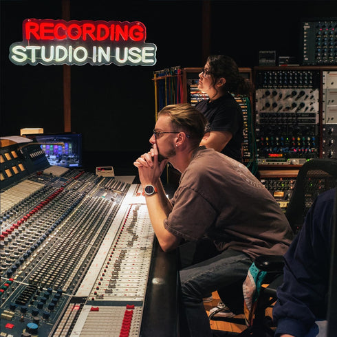 YJHSPYSJNH Recording Studio in Use Neon Sign,Recording in Progress Neon Light for Recording Room Music Studio Game Room
