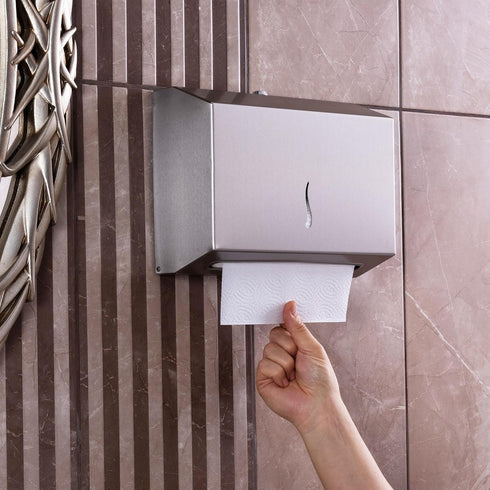 Vellora Commercial 200 275 Paper Towel Dispenser - Anti-Fingerprint Coating, Enhanced Quality Stainless Steel