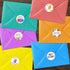 Modern Vibrant Watercolor Birthday Stickers, 6 Bright Balloons Designs, 500 Colorful Celebration Labels