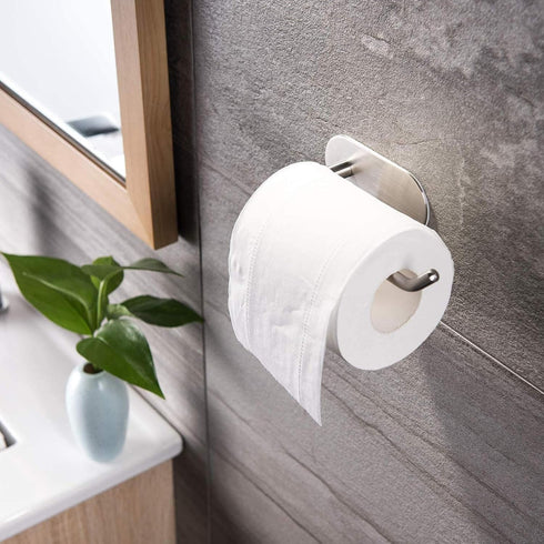 YIGII Adhesive Toilet Paper Holder - MST001 Self Adhesive Roll Holder for Bathroom, Stainless Steel Brushed