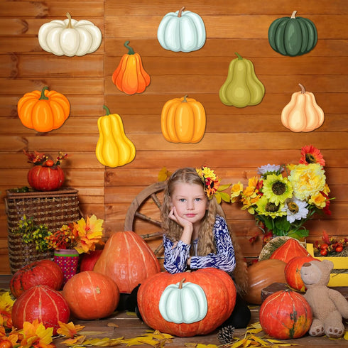 Lucleag 45 PCS Pumpkin Cutouts - Bulletin Board Decoration for Thanksgiving Fall Autumn School Classroom
