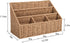 Rattan Desk Organizer, 5 Slot Mail Holder, Boho Office Supplies, Wicker Desk Accessories, Magazine Holder