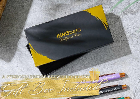 InnoBeta Chaos Coordinator Gifts - Ballpoint Pen Set of 4, Funny Inspirational Pens for Office Thank You Gifts