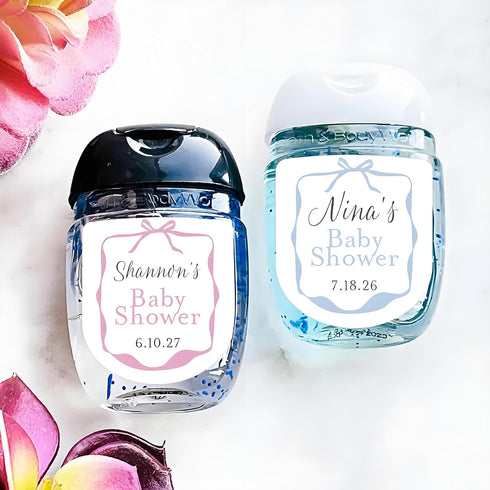 Wtuye 50pcs Custom Waterproof Baby Shower Hand Sanitizer Sticker Labels Personalized Thank You Wedding Favor Stickers