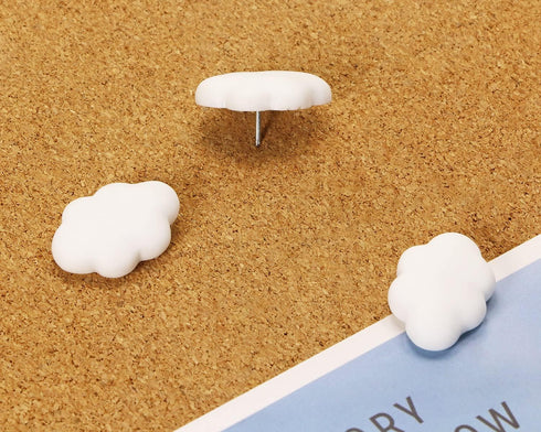 Decorative Cloud Push Pins, Cute Thumb Tacks for Cork Bulletin Boards, 30PCS for Wall Hanging Photos Memo DIY Craft