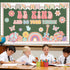 Boho Classroom Bulletin Board Decoration with Groovy Be Kind and Do Your Thing Retro Rainbow Cutouts