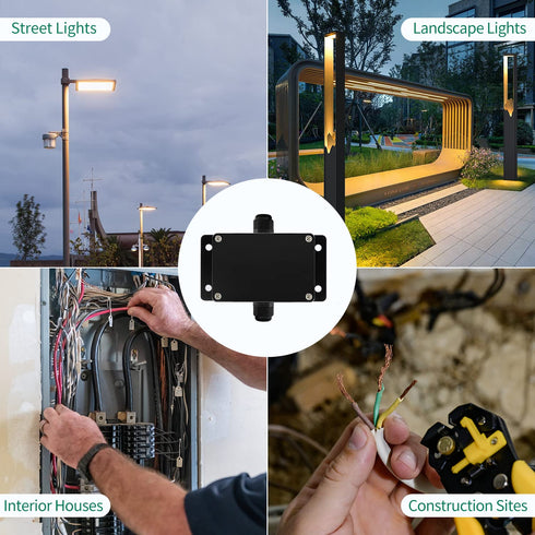 ABS IP67 Waterproof Dustproof Electrical Junction Box, with 15A 600V Barrier Terminal Cable Connector, 3.93 * 2.67 *