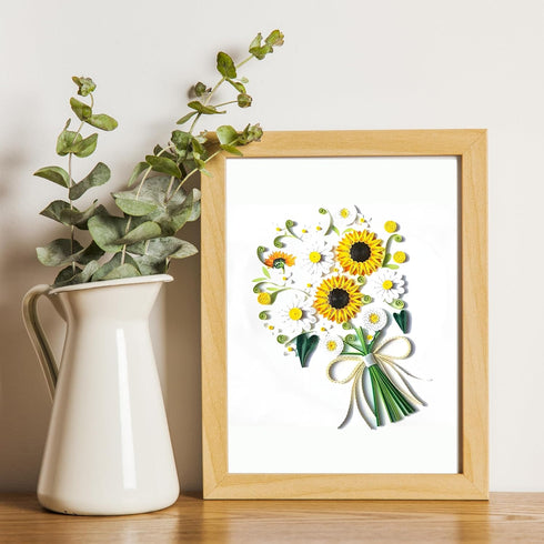 Sunflower Greeting Card for Mom, Happy Birthday and Mother Day Quilling Cards, 3D Handmade Art, Design Greeting Card