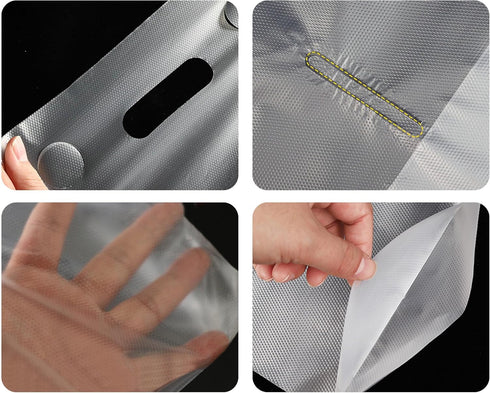 YHNTGB 200 Packaging 11 11.8 Inch Pcs Handle Drinking Poly Bags Double Cup Clear Plastic Carriers Take Out Delivery