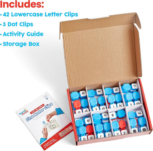 hand2mind Learn My Letters Fine Motor Clips, Kids Clothespin Activities, Letter Practice for Preschoolers, Toddler