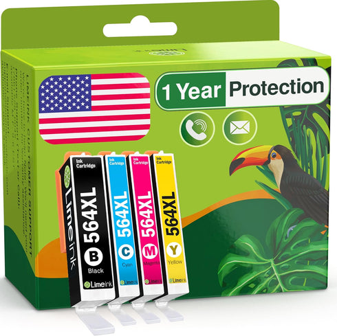 Limeink Compatible Ink Cartridges Combo Pack for HP 564 & 564XL - 4 Pack for HP Printers