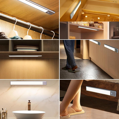 63 Closet 2500mAh Dimmable (2 Pack) Reoshine LED Lights Motion Sensored, Rechargeable Under Cabinet Lighting