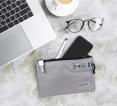 Vaultz Money Bag with Lock - 7 x 10 Inches, Locking Pouch for Cash, Bank Deposits, Wallet, Medicine, Phone, Credit