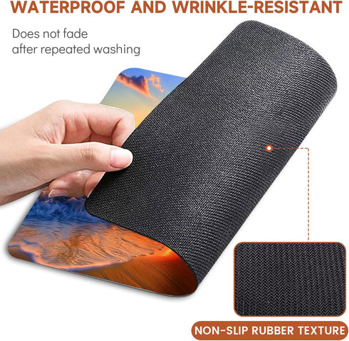 Mouse Pad, Non-Slip Rubber Base Mouse Mat Mousepad Waterproof Gaming Mouse Pad for Wireless Mouse, Computers Laptop Home Office (sunset sea) by MYGBBKITDEC