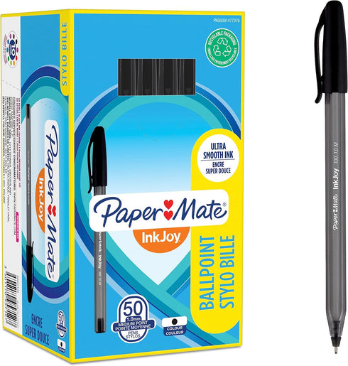 Paper Mate InkJoy 100ST Ballpoint Pens - Medium Point (1.0mm), Black, 50 Count