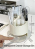 Desk Pencil Pen Holder with Calculator & Mirror, 7 Slots, 180° Opening, Desktop Storage for Office, School, Home, Art