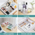 WOWBOX 25 PCS Clear Plastic Drawer Organizer Set, 4 Sizes Desk Drawer Divider Organizers and Storage Bins for Makeup,