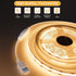 5V Remote,6.56ft Dimmable 3000K PAUTIX USB COB LED Strip Lights UL-Listed Dotless LED Lights with RF Warm White TV