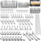 INCLY 1/4" Extra Thick Pegboard Accessories Kit, 100PCS Heavy Duty Metal Hooks & Baskets for Garage Organizer