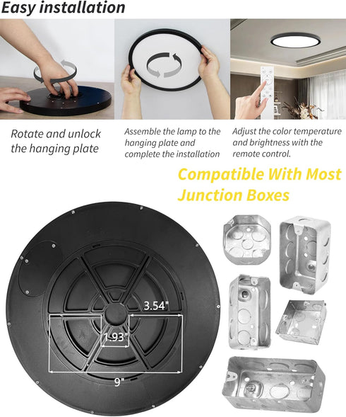 Bright Future Lighting 1Pack 16 Inch Dimmable Panel,32W 3840LM,2700K-6000K Remote Control LED Flush Mount Ceiling Light