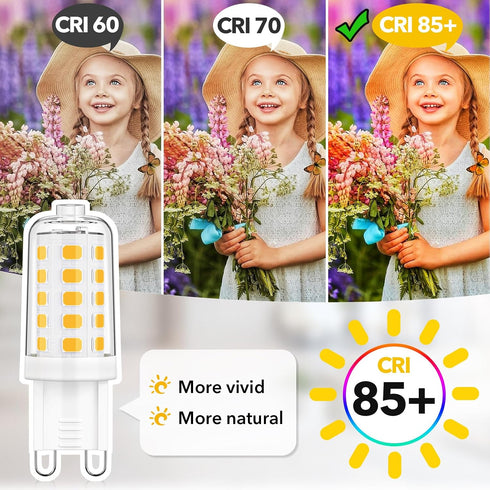 G9 Bulb Dimmable, 3000K, 40W T4 4W Bulbs 400LM, 6 Pack MAXvolador LED Soft White Halogen Equivalent, Bi Pin Base Light