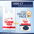 1000PCS 11"x6"x21" YoYoRain White Thank You T-Shirt Bags Reusable & Disposable Grocery and Supermarket Shopping Bags