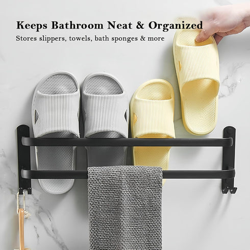 SEIDO 30 Inch 2-Tier 304 Matte Black Double Towel Bar, Heavy Duty Square Ladder Towel Rack for Bathroom Wall Mounted