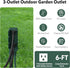 HBN Outdoor Power Stake with 6FT Extension Cord, 3 Grounded Outlets Power Strip for Garden Decoration