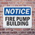 (2 Pack) Fire Pump Building OSHA Notice Sign, 14 Inch X 10 Inch Plastic, Weather Resistant for Workplace