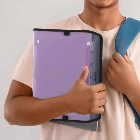 Five Star 7 Pocket Expanding File Organizer | Plastic Expandable File Folders with Customizable Tabs
