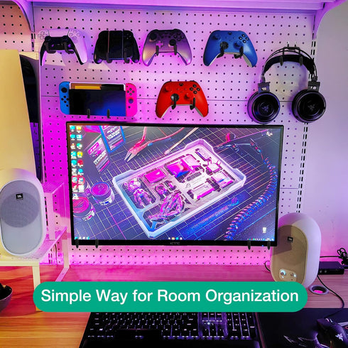 G.CORE 8-Pack Pegboard Hooks, Heavy Duty Metal Utility Hooks & Hangers for 1/4" Pegboards, Wall Organizers