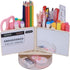 Desk Pencil Pen Holder with Calculator & Mirror, 7 Slots, 180° Opening, Desktop Storage for Office, School, Home, Art