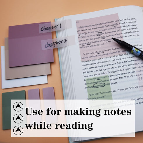 Transparent Sticky Notes, 3"x3" Clear Waterproof Translucent Pads for Books Annotation, School Office