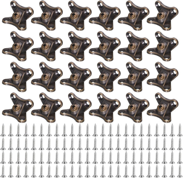 uxcell 24Pcs Removable Corner Brace, Metal Butterfly L Brackets Right Angle Support