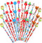 Hicarer Christmas Pencils, Wooden Pencil for Kids, Multicolored Snowman Santa Claus, 36 Pieces