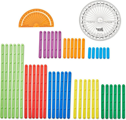 hand2mind Set 2 4th AngLegs Starter with Protractors, Geometry Manipulatives, Geometric Shapes for Classroom