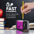 Electric Pencil Sharpener - Battery Powered for Kids, School, Home, Office, Classroom, Artists (Purple)