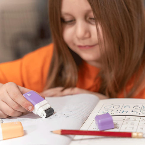 Mr. Pen Erasers for Kids, 6 Pack, Cute Pastel Colors, Pencil Eraser with Cover and Roller for School